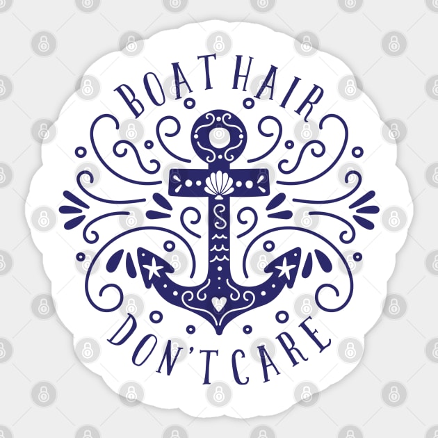 Boat Hair Don't Care Sticker by CreativeWidgets